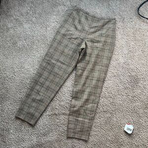 VTG Worth Wool Cashmere Plaid Trousers High Rise Tapered 10